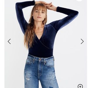 Madewell Navy Wrap Body Suit